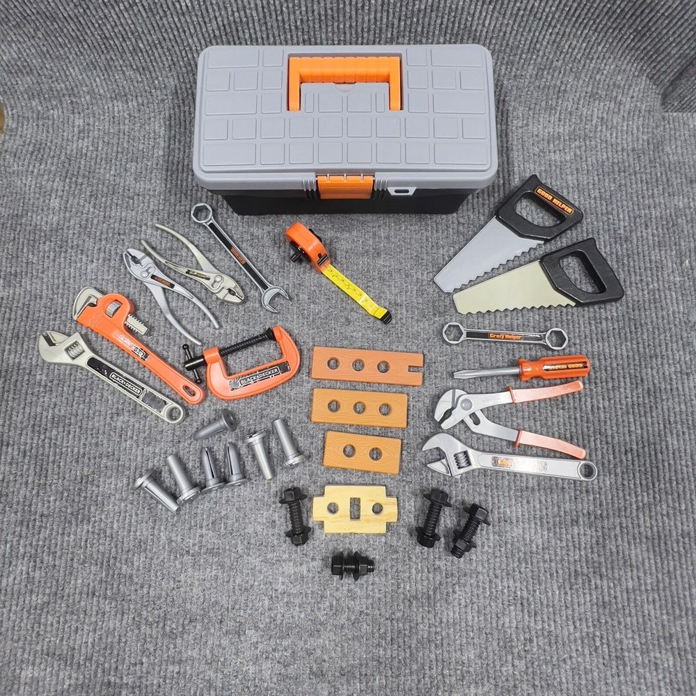 Lot of 29 Black & Decker Good/Crazy Helper Mixed‎ Tools/Box Pretend Kids Play
